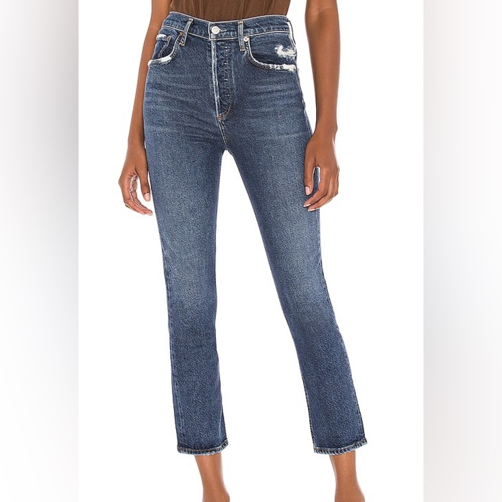 AGOLDE Riley High Rise Straight Crop‎ Jeans in Pastime
